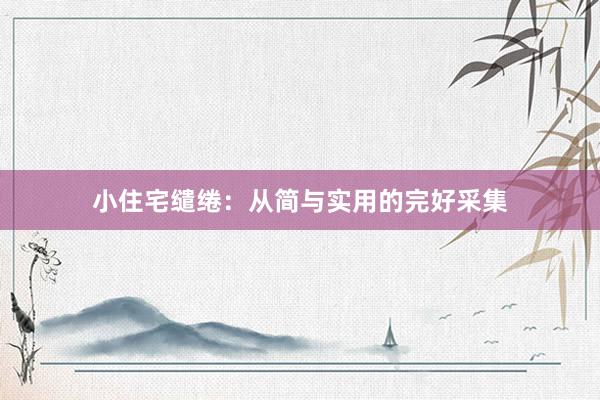 小住宅缱绻：从简与实用的完好采集
