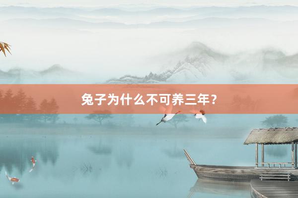 兔子为什么不可养三年?